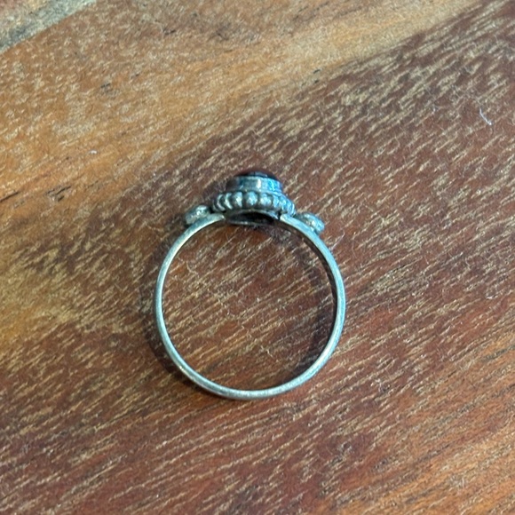 Vintage Garnet 925 Sterling Silver Southwestern Ring Size 6 - Picture 5 of 8